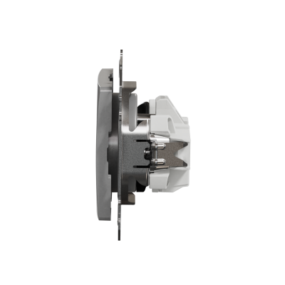Sedna Design & Elements Gniazdo pojedyncze z uziemieniem z przesłonami srebrne aluminium SDD113011 SCHNEIDER (SDD113011)